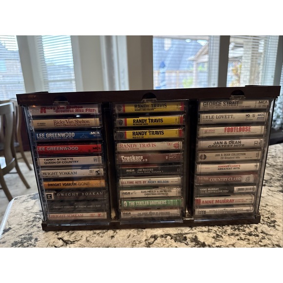 Vintage Cassette Tape Holder Hong Kong Includes 30 Tapes